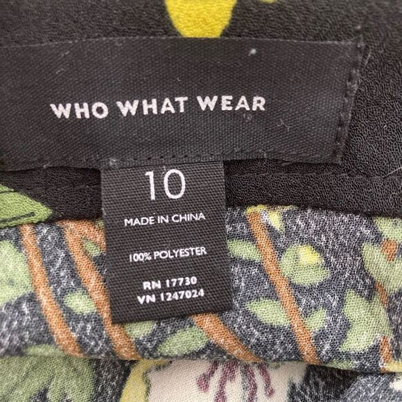 Who What Wear NWOT bright floral on black background side zipped skirt - Picture 6 of 7